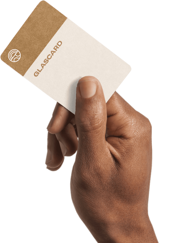 Glascard – hand holding glascard gift card
