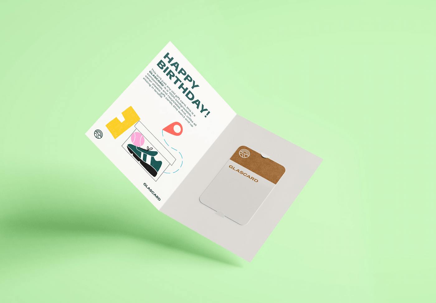 Glascard – Birthday eco gift card mockup